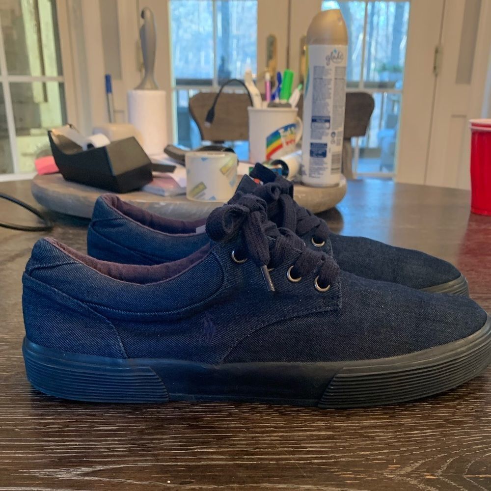 Polo Ralph Lauren Felton Denim Sneaker sz 9-1/2 EUC